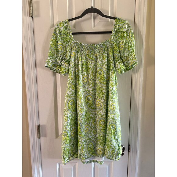 J. Crew SZ Square Neck Block Print Dress - Picture 3 of 5